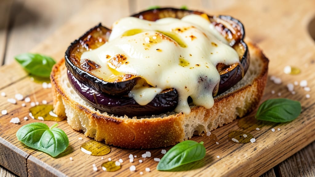 Aubergine, Kitchen Cheese Bread Recipe: Smoky Roasted Eggplant and Melty Cheese Twist
