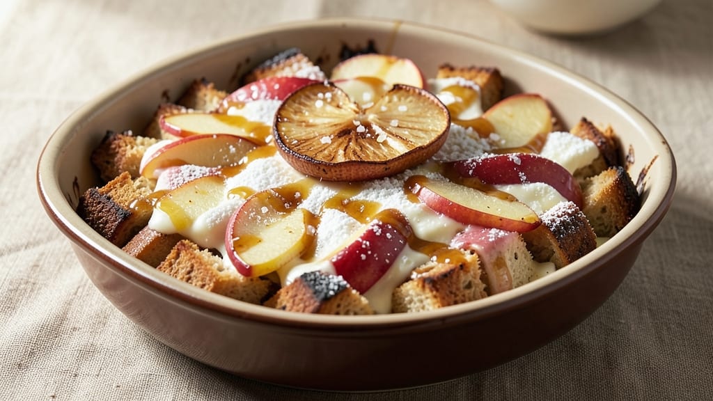 Apple and Rye Bread Pudding Recipe: Spiced Apple Swirls With Crusty Top