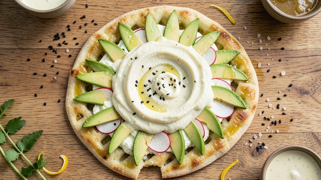 Avocado Cottage Cheese Flatbread Recipe: Savory Green Cream Swirls on Crispy Crust