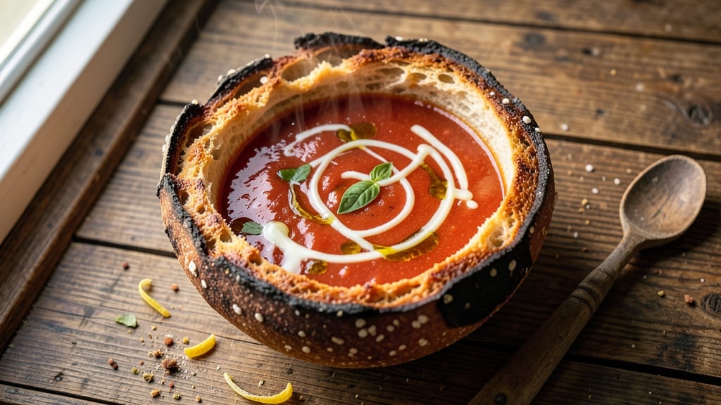 Artisan Sourdough Bread Bowl Recipe: Hollowed Loaf for Hearty Soup Serving