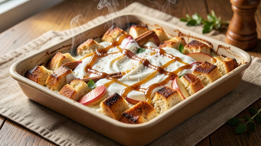 Apple Cider Bread Pudding Recipe: Spiced Apple Cider Caramel Infusion