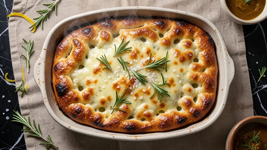 Asiago Focaccia Bread Recipe: Melty Cheese Swirls and Crusty Olive Top