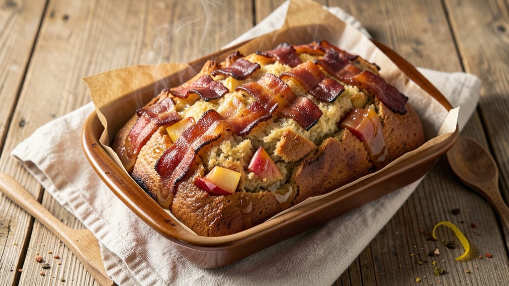 Apple Bacon Beer Bread Recipe: Caramelized Apple and Crispy Bacon Bites