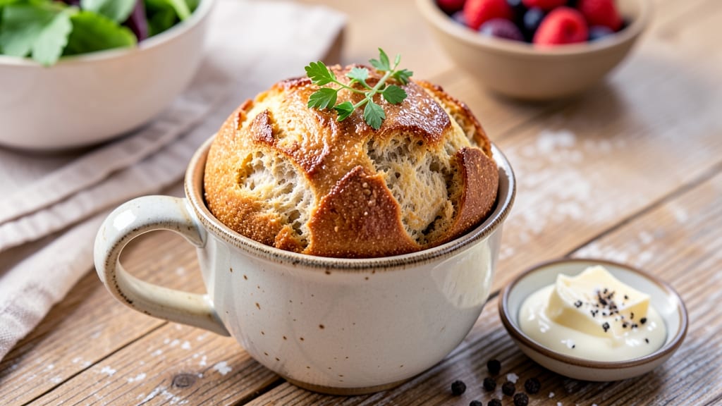 90-Second Keto Mug Bread Recipe: Crispy-Crusted Loaf in Microwave Magic
