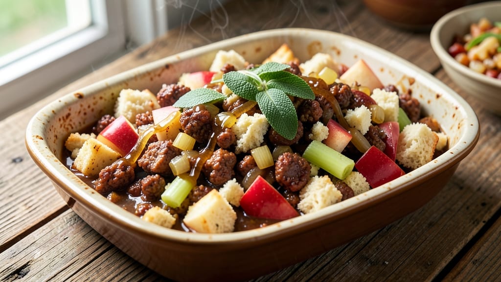 Apple and Sausage Cornbread Stuffing Recipe: Savory Apple-Sausage Crunch in Every Bite