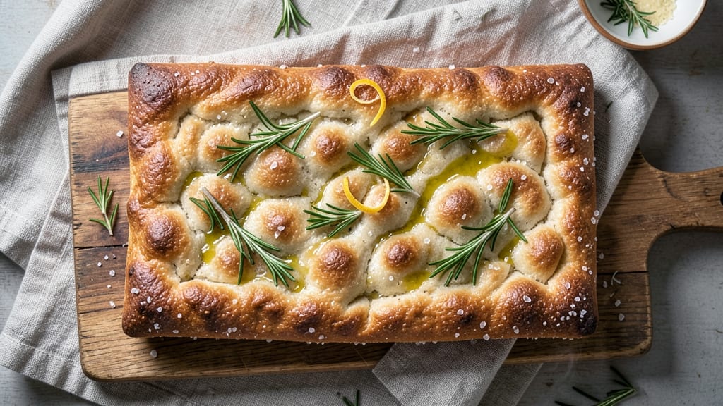 Artisan Focaccia Bread Recipe: Olive Oil-Pooled Crust With Herby Dents